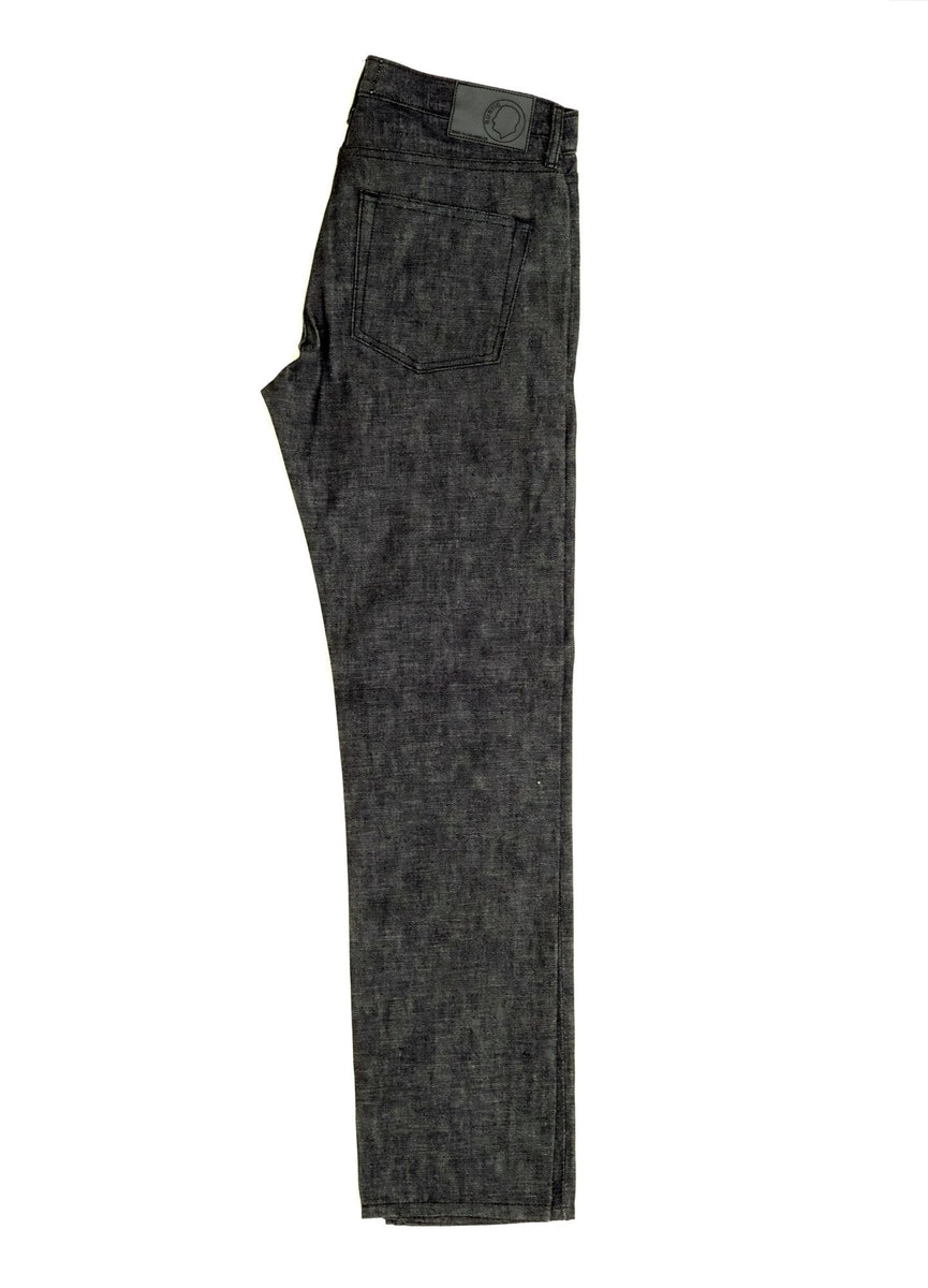 Men's Slim Straight Selvedge Denim in Black Raw | Made in USA