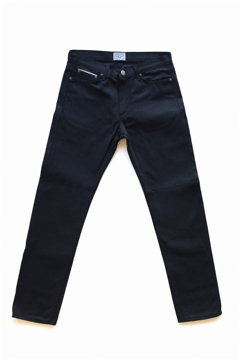 #1 men slim selvedge black jeans